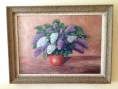 Jarro de ceramica con Lilas violetas de F. Antoine